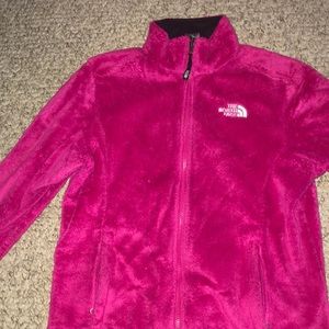 Hot Pink Fuzzy North Face Zip-Up Jacket
